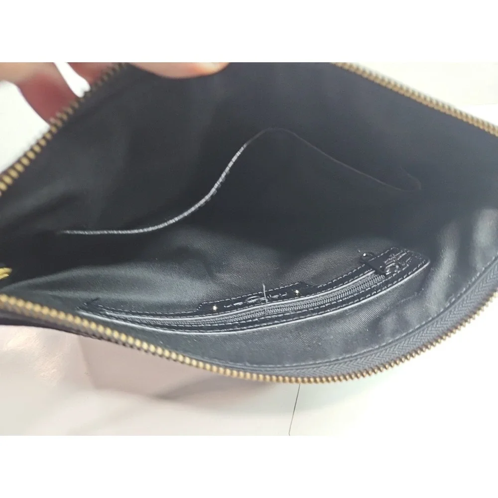 Halogen Black Pebbled Thick Leather Adjustable Crossbody Shoulder Bag Tassel (F)